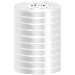 Wstążka satynowa biała 12mm - 32mb - 10szt
