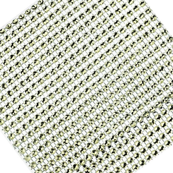 Taśma ozdobna z kryształkami 2szt. - Złota mata 12x12cm