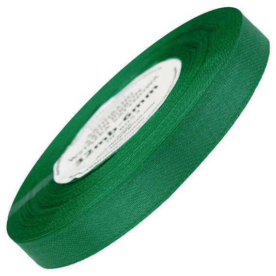 Wstążka satynowa ciemna zielona 12mm - 32mb