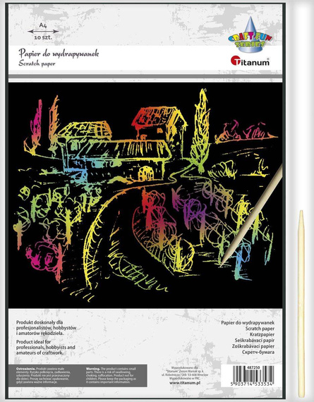 Papier do wydrapywanek 10szt A4 czarny
