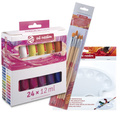 Zestaw farb akrylowych Talens ArtCreation 24x12ml + pędzle + paletka