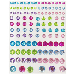 Kryształki samoprzylepne kolorowe 120szt