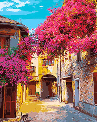 Malowanie po numerach 40x50cm Uliczka - Zestaw na ramie