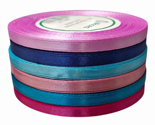 Wstążka satynowa 6mm - 32mb - Zestaw 6 kolorów