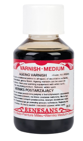Werniks postarzający do  farb wodnych i olejnych 100ml Renesans