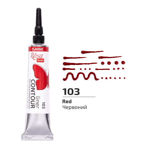 Farba akrylowa konturowa Rosa Talent 20ml Czerwona