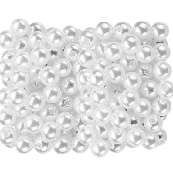 Koraliki plastikowe do nawlekania 5mm - Białe