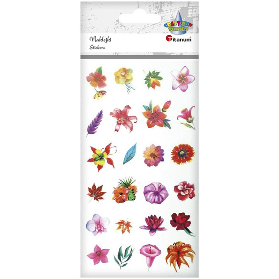 Naklejki foliowe kwiaty mix 24szt 