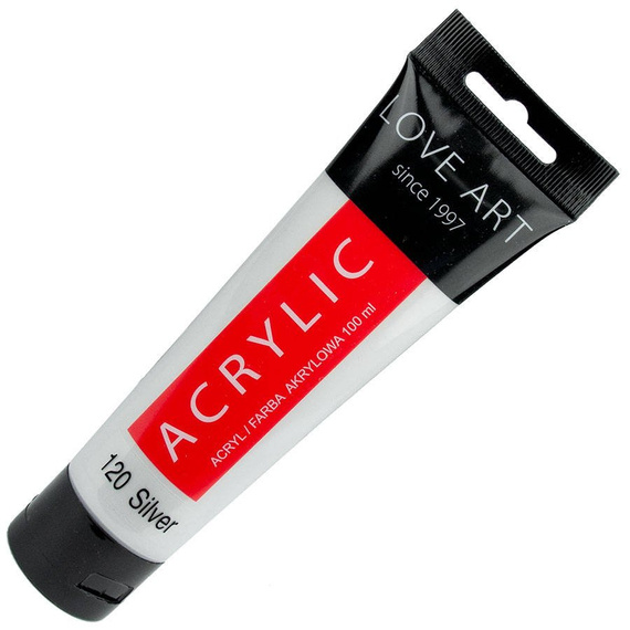 Farba akrylowa 100ml  LOVEART silver 120 - srebrna