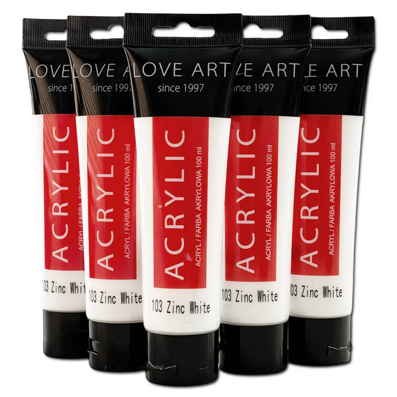 Farba akrylowa LOVEART 500ml zinc white 103