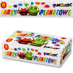 Farby plakatowe 8 kolorów x 20ml Fun&Joy
