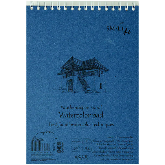 Blok akwarelowy na spirali A4 280g 35ark, SM-LT