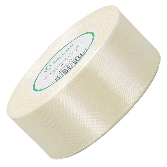 Wstążka satynowa jasna kremowa 38mm - 32mb
