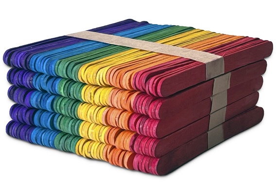 Patyczki drewniane kreatywne kolorowe 11,3cm - 250szt