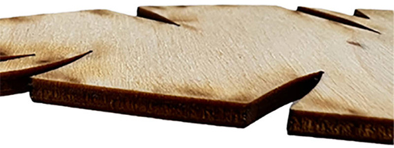 Drewniana ozdoba zawieszka bombka 6 cm Decor - z choinką - 10szt