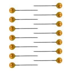 Szpilki dekoracyjne perełka 22mm - 100 sztuk pomarańcz