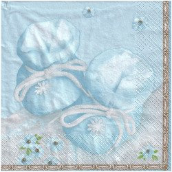 Serwetka 33x33cm - chłopięce buciki, kwiatuszki - 2 szt. wzór 053