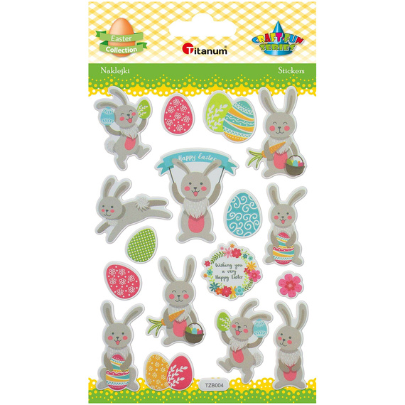Naklejki wielkanocne mix 17szt