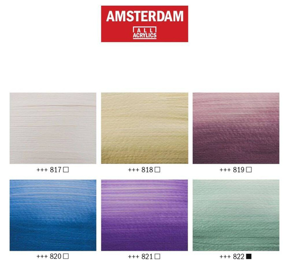 Zestaw farb akrylowych Amsterdam 6x20ml w perłowych kolorach