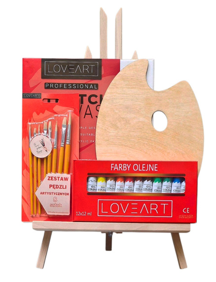 Zestaw malarski MINI dla dzieci - sztaluga + przybory malarskie