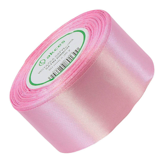 Wstążka satynowa jasna różowa 50mm - 32mb