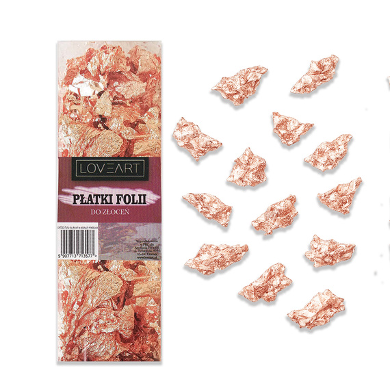Folia do złoceń w płatkach - Loveart - miedziana