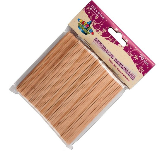 Patyczki drewniane naturalne 70szt Deco