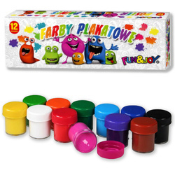 Farby plakatowe 12 kolorów x 20ml Fun&Joy
