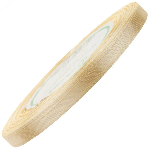Wstążka satynowa kremowa 6mm - 32mb