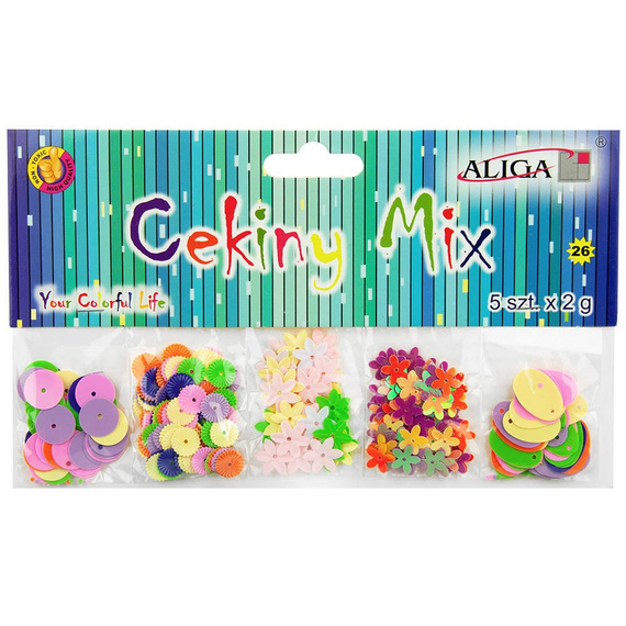 Cekiny dekoracyjne mix 5 szt. x 2g