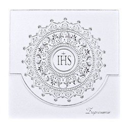 Zaproszenia na komunie  srebrne + koperta - Zestaw 10szt.