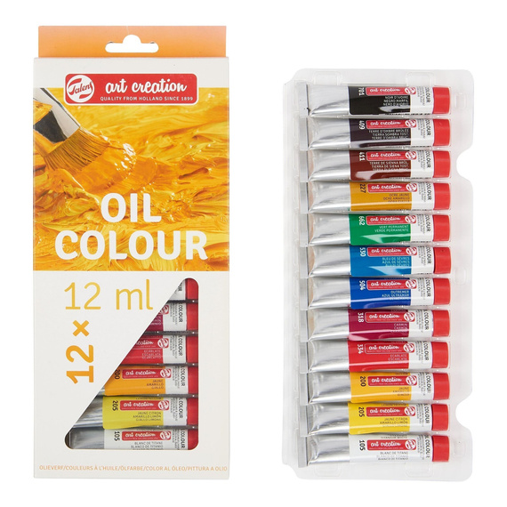 Farby olejne Talens ArtCreation zestaw 12 x12 ml + pędzle + paletka