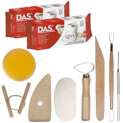 Zestaw rzeźbiarski - Glina samoutwardzalna 1kg, Narzędzia do gliny 8 elementów