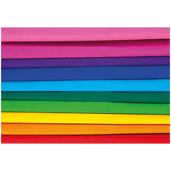 Bibuła marszczona 25 x 200 cm -  Tęcza - mix 10 kolorów