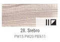 Farba akrylowa metaliczna Renesans 200ml - 28 srebrna