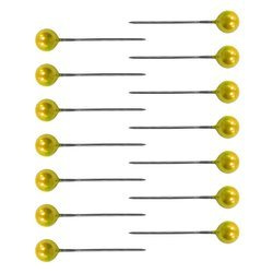 Szpilki dekoracyjne perłowe 22mm - 100 sztuk żółte