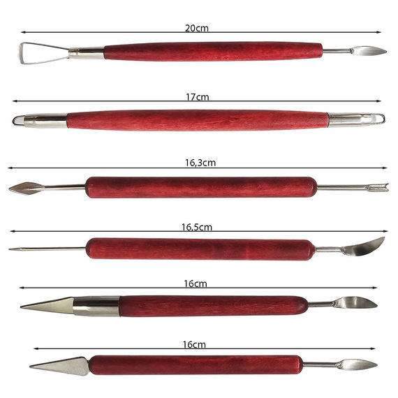 Zestaw narzędzi do modelowania gliny - 6 narzędzi 