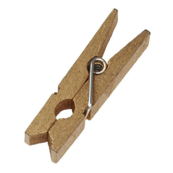 Drewniany spinacz złoty 3,5cm - 10 sztuk