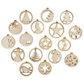 Holz-Christbaumanhänger Set 17 Stück  - Muster-Mix - 6 cm