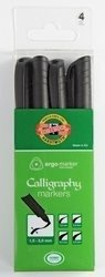 Markery do kaligrafii Koh-I-Noor 4 szt. - czarne