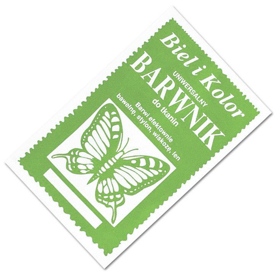 Barwnik do tkanin 10g Biel i Kolor 20 pistacjowy 