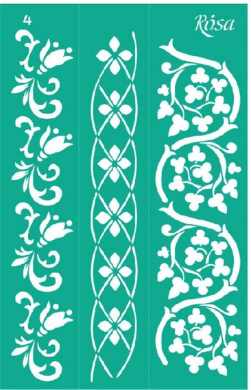 Szablon plastikowy samoprzylepny 13x20cm Rosa Talent 04 Ornament kwiatowy