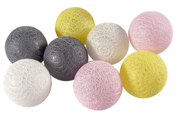 Kule led na baterie 4cm - Cotton Balls 8 sztuk