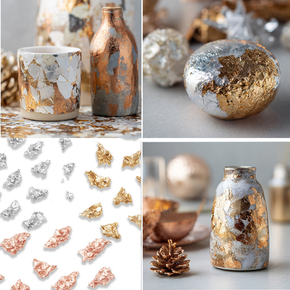 Folia do złoceń w płatkach - Loveart - srebrna