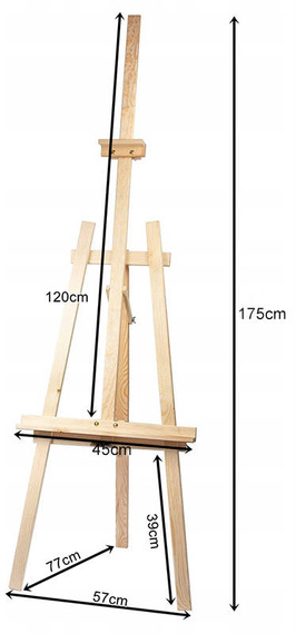 Sztaluga malarska drewniana 175 cm - Duża plenerowa