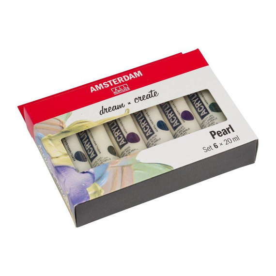 Zestaw farb akrylowych Amsterdam 6x20ml w perłowych kolorach