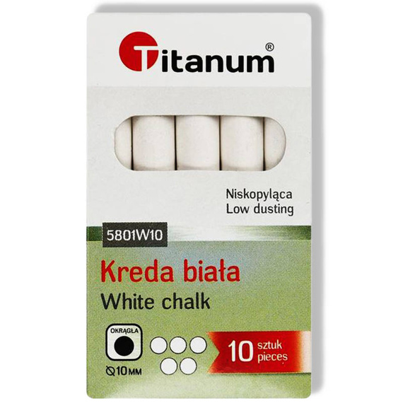 Kreda szkolna biała 10 sztuk