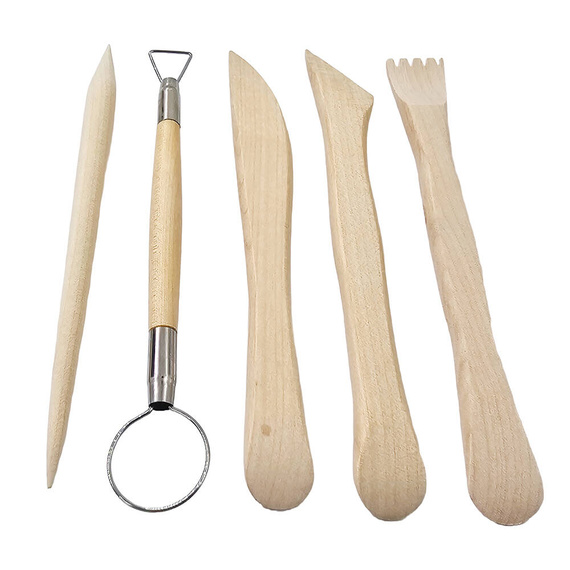 Zestaw drewnianych narzędzi do modelowania - Loveart - 5 sztuk  