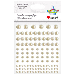 Perełki samoprzylepne mix ecru