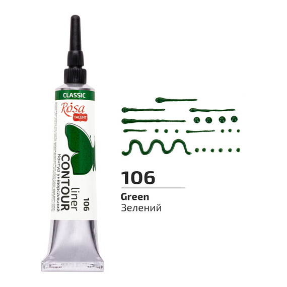 Farba akrylowa konturowa Rosa Talent 20ml Zielona